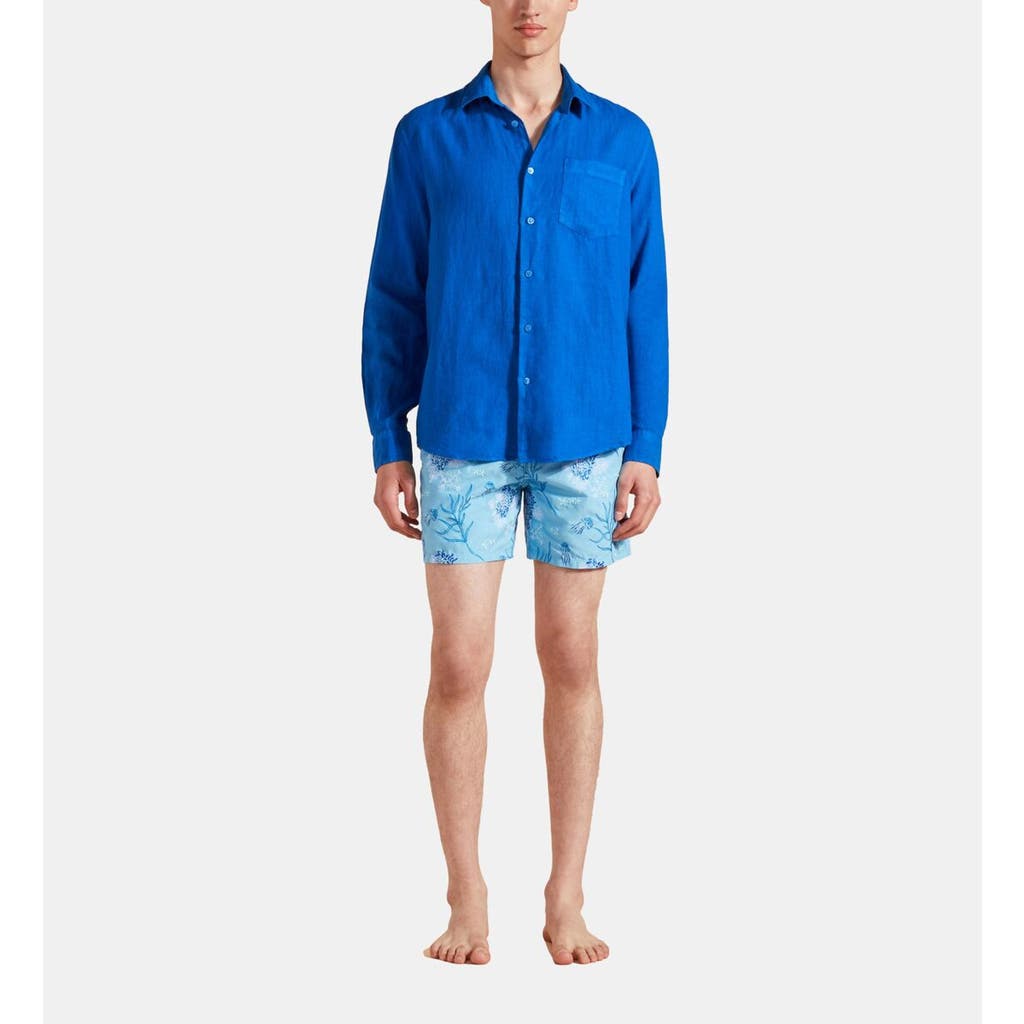 Vilebrequin Men's Caroubis Solid Linen Sport Shirt In Palace