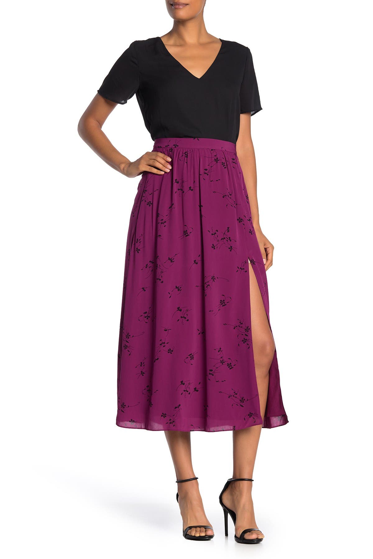 floral midi skirt 100