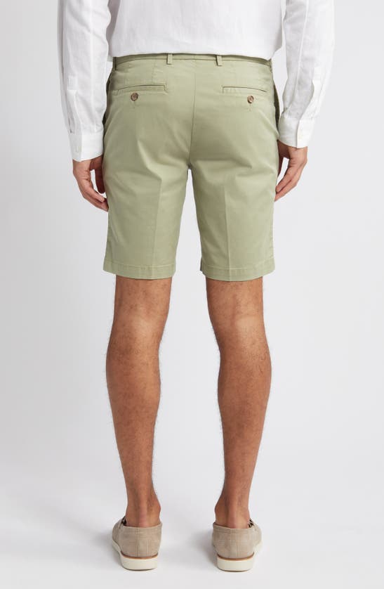Shop Scott Barber Microsanded Cotton Stretch Twill Shorts In Sage