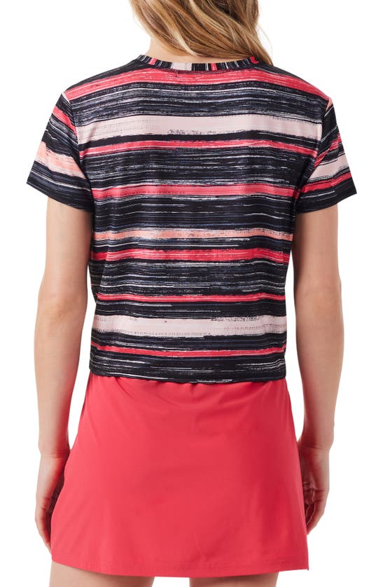 Nz Active By Nic+zoe Painted Stripe Flow Fit T-shirt In Pink Multi