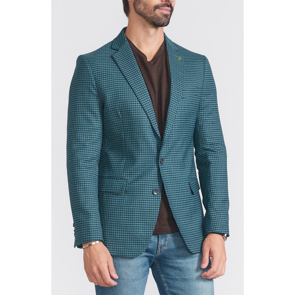 Cricketeer Check Print Wool Blend Sport Coat In Blue