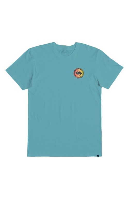 Shop Quiksilver Long Fade Graphic T-shirt In Marine Blue