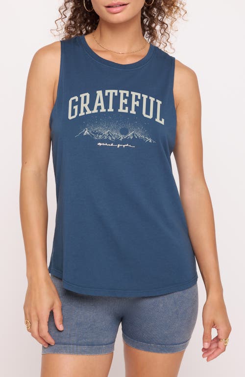 Spiritual Gangster Grateful Jade Cotton & Modal Graphic Muscle Tank Orion Blue at Nordstrom,
