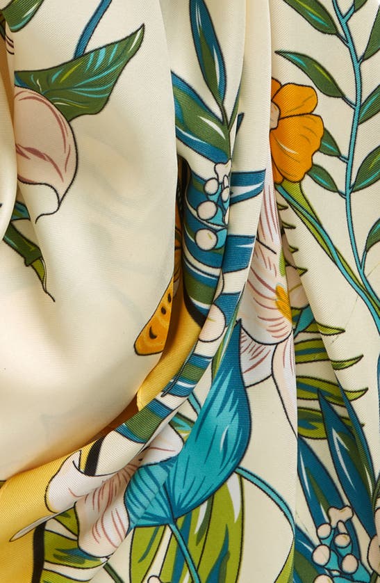 Tasha Butterfly Floral Scarf In Ivory Multi