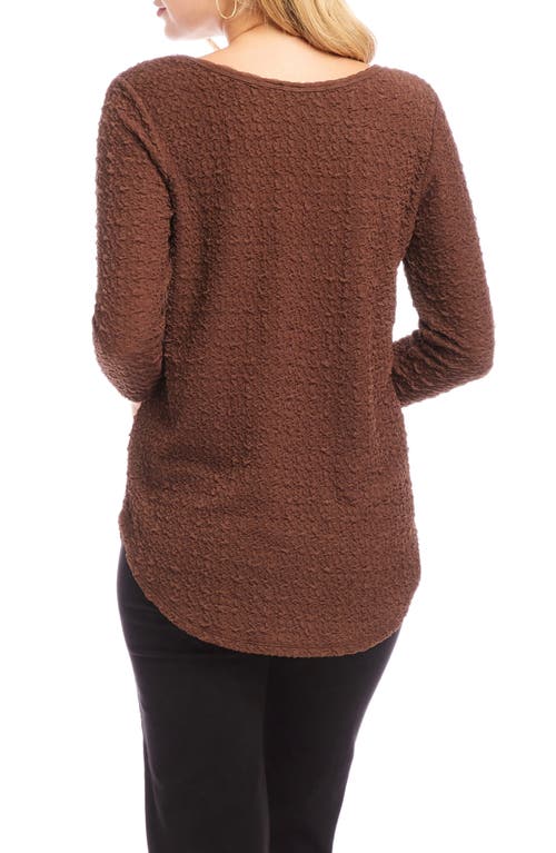 Shop Karen Kane Textured Shirttail Top In Cognac