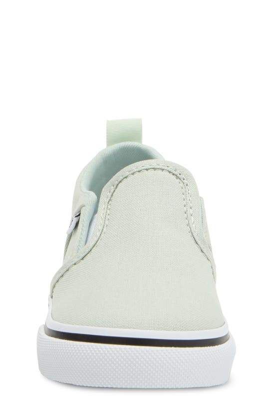 Shop Vans Kids' Asher Slip-on Sneaker In Canvas Pale Aqua