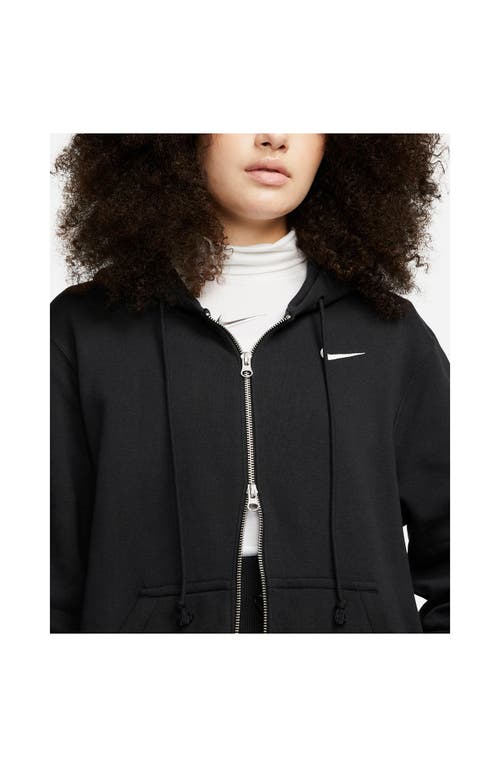 Nike Sportswear Phoenix Long Zip Hoodie In Black/sail