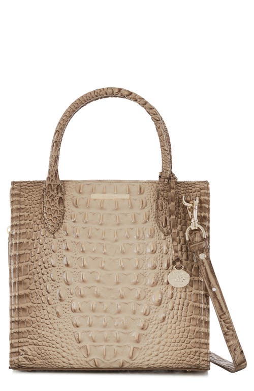 Brahmin Small Caroline Croc Embossed Leather Satchel in Sesame at Nordstrom