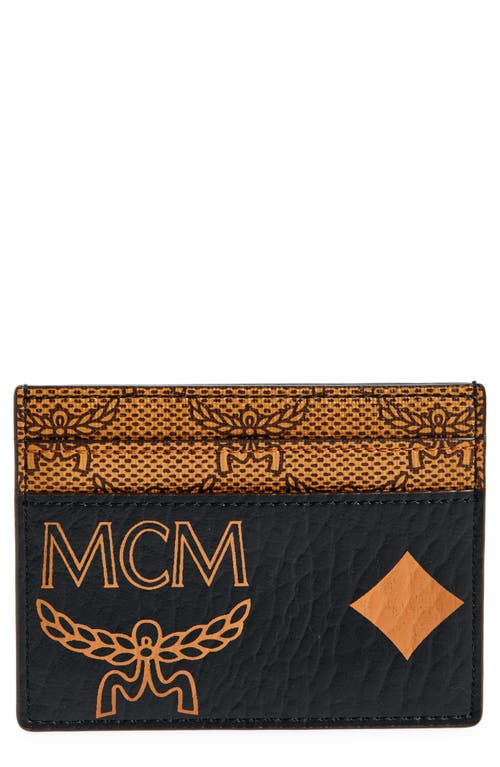 MCM Mini Aren Visetos Coated Canvas Card Case in Black at Nordstrom