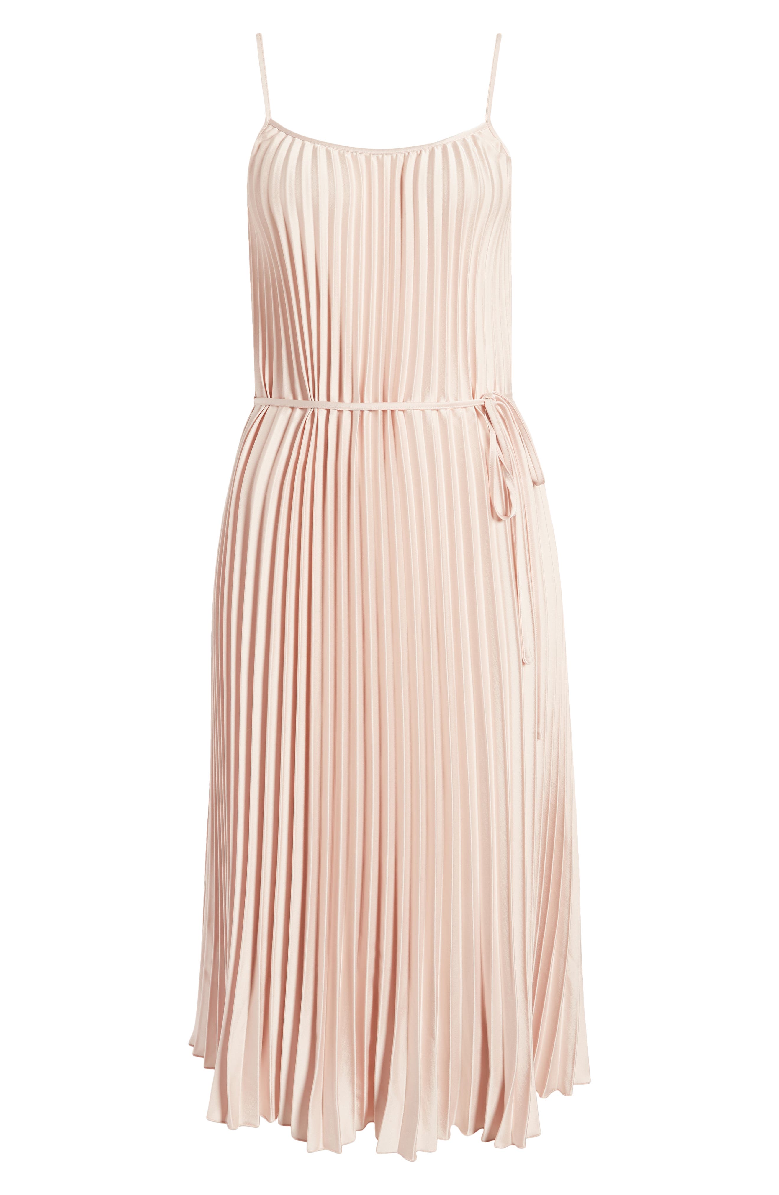 sam edelman satin plisse dress Sam Edelman Pliss Tie Waist Satin Midi Dress In Champagne - 50% Off