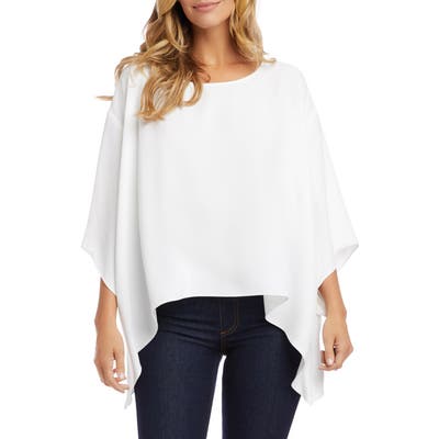 Karen Kane Handkerchief Hem Crepe Top, White