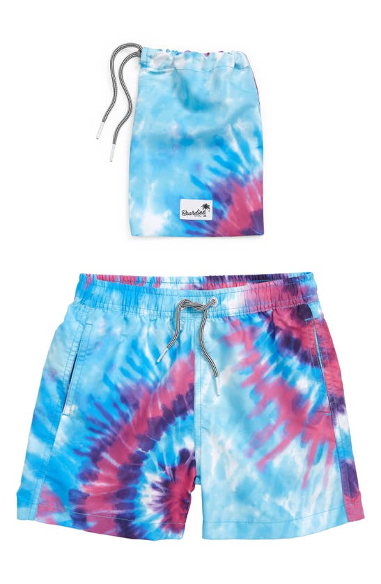 Boardies Kids' Purple Haze Tie Dye Swim Trunks In Purple Multi