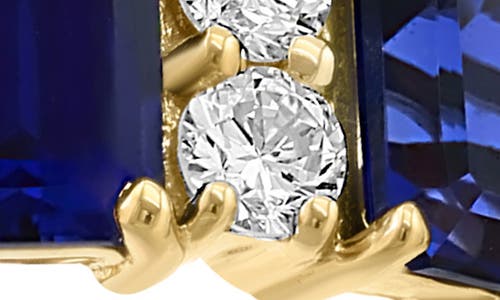 Effy 14k Yellow Gold Lab-created Semiprecious Stone & Diamond Ring In Blue
