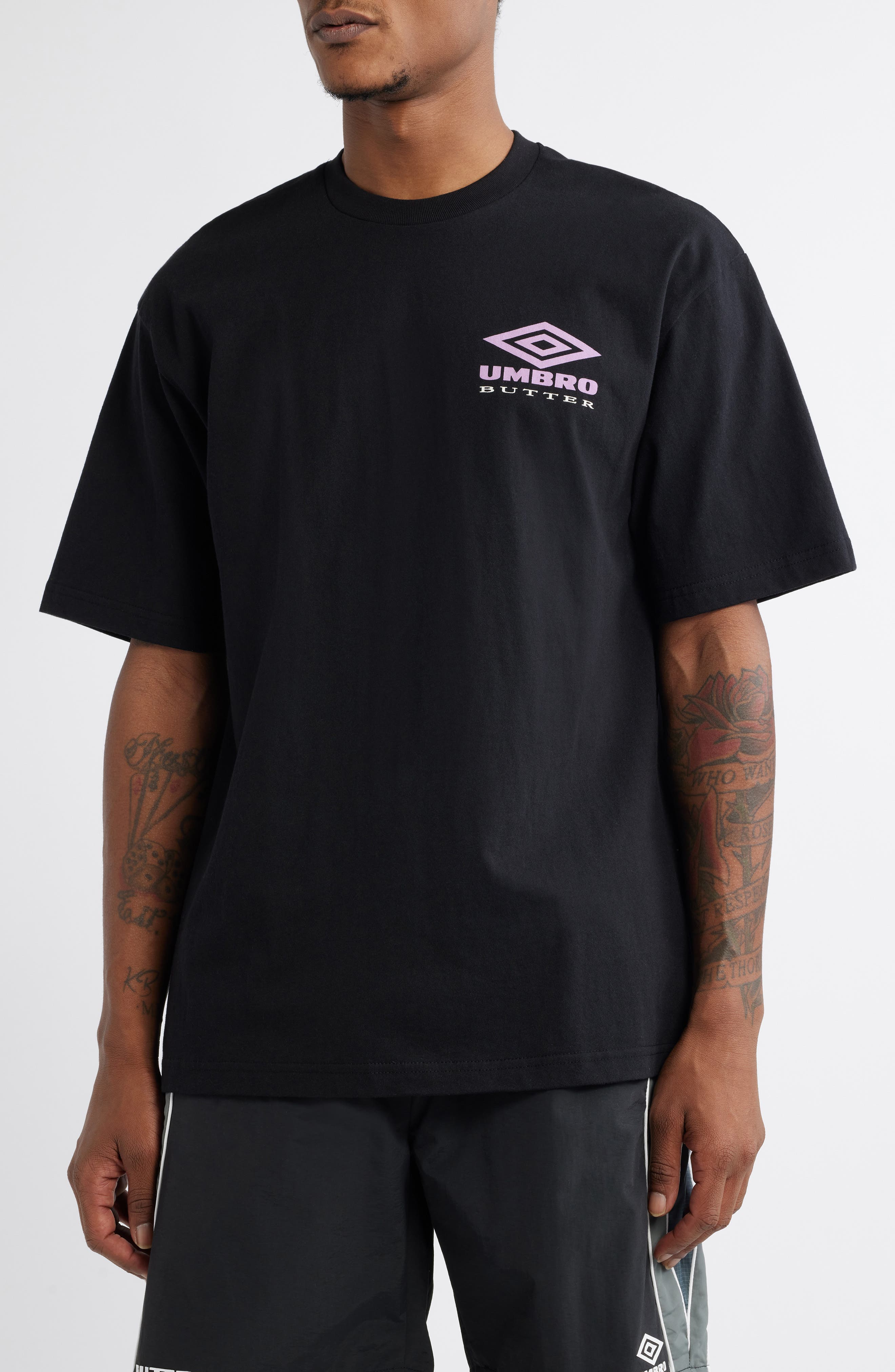 Butter Goods x Umbro Lines Graphic T-Shirt in Black 