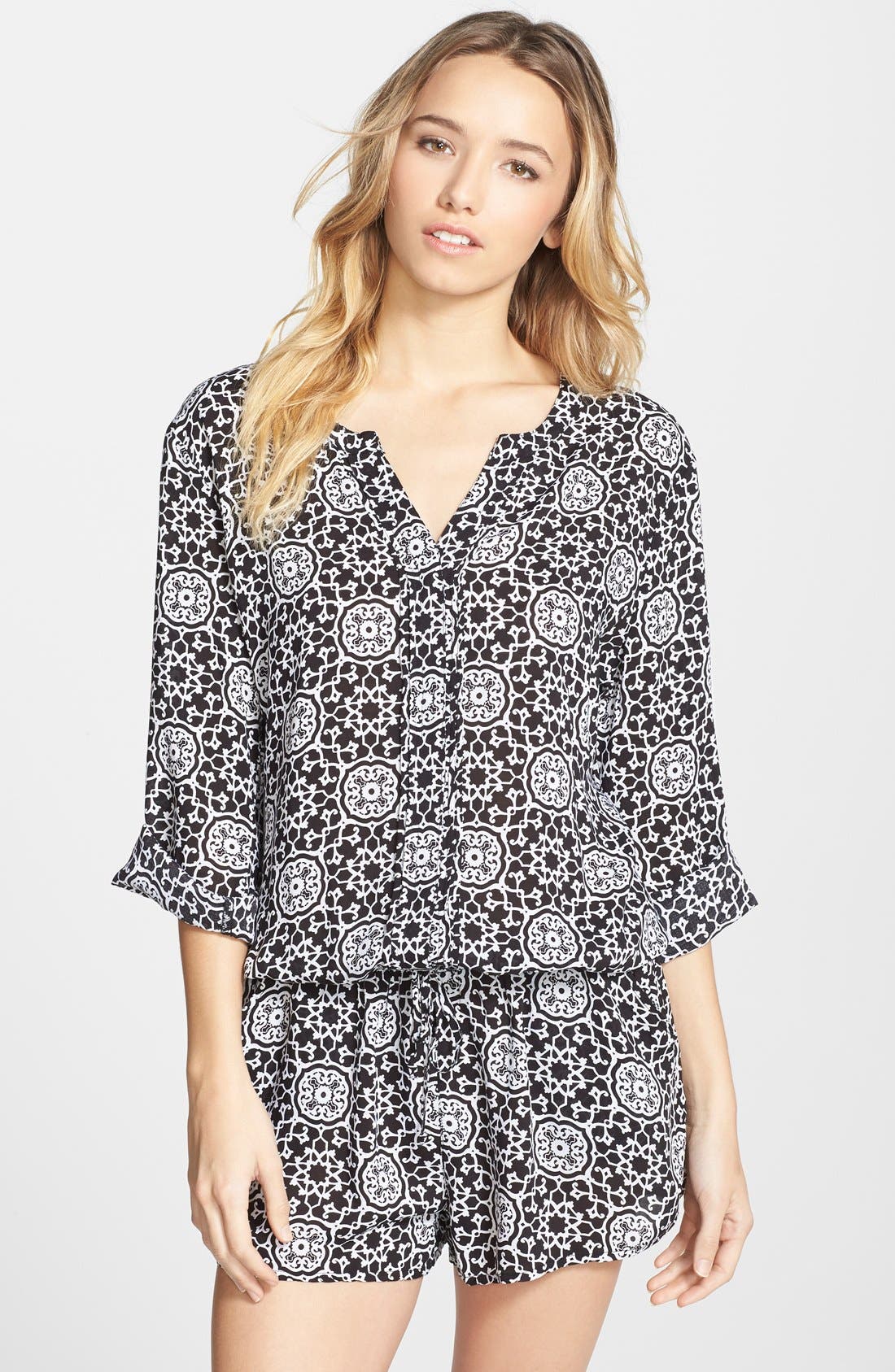 PJ Salvage 'Challe' Pajama Romper Nordstrom
