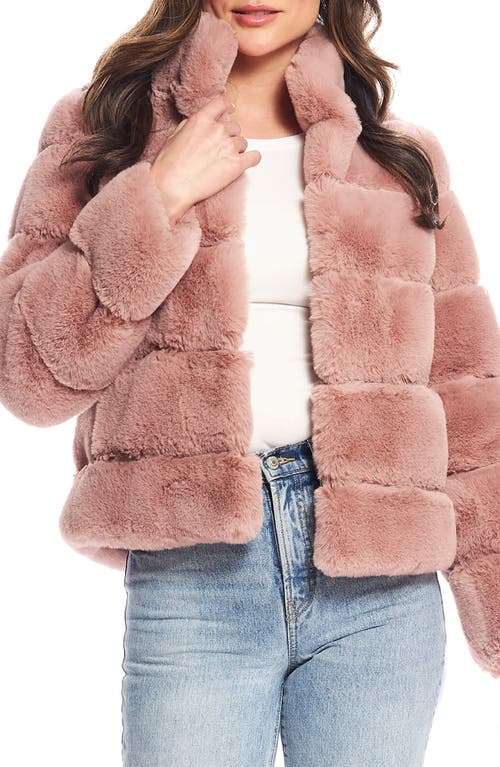 Posh Quilted Faux Fur Jacket in Rwood