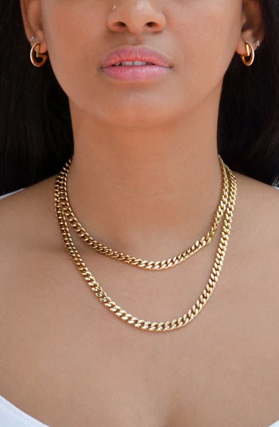 Shop Liza Schwartz Miami Layered Chain Necklace In Gold