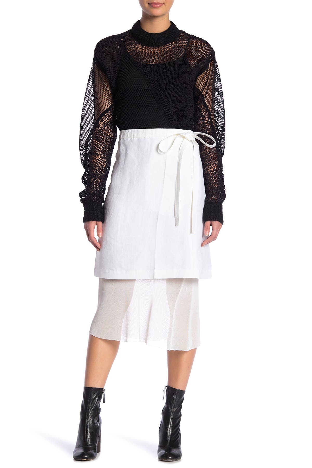 ruched linen skirt