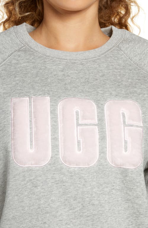 Shop Ugg(r) Collection Madeline Fuzzy Logo Graphic Sweatshirt In Grey Heather/sonora