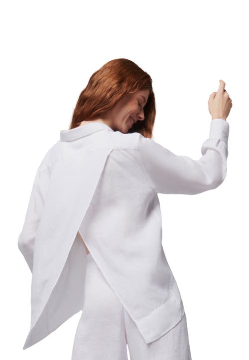 Shop Vilebrequin Solid Linen Shirt- X Angelo Tarlazzi In Blanc