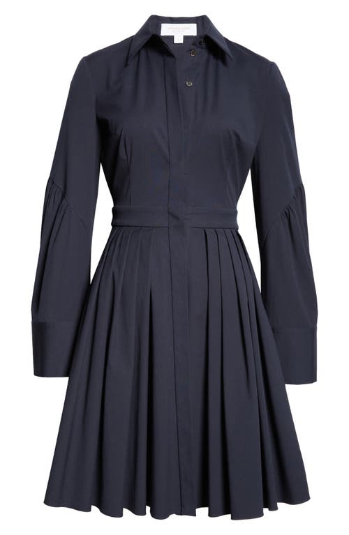 MICHAEL KORS MICHAEL KORS COLLECTION LONG SLEEVE STRETCH COTTON SHIRTDRESS