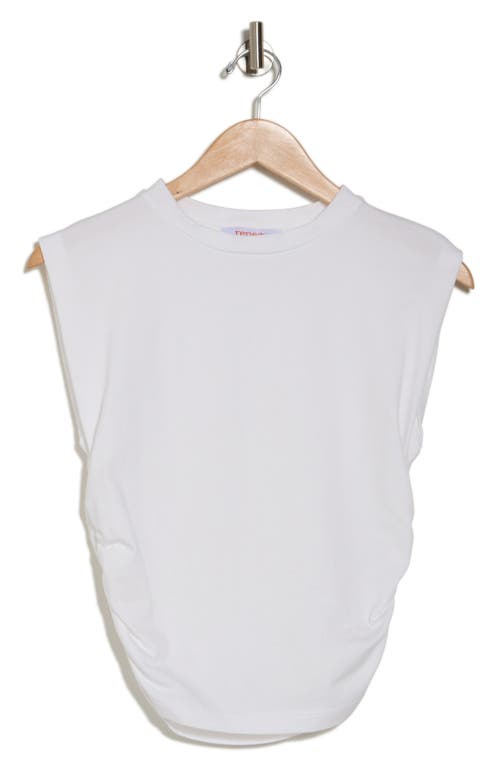 Renee C Ruched Side Muscle Tee In White