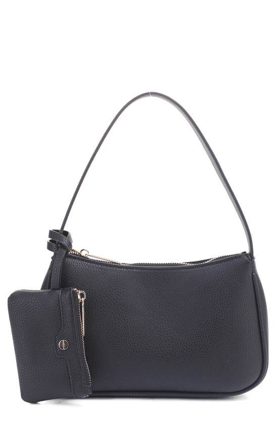 Mali + Lili Mali Recycled Vegan Leather Baguette Shoulder Bag In Black