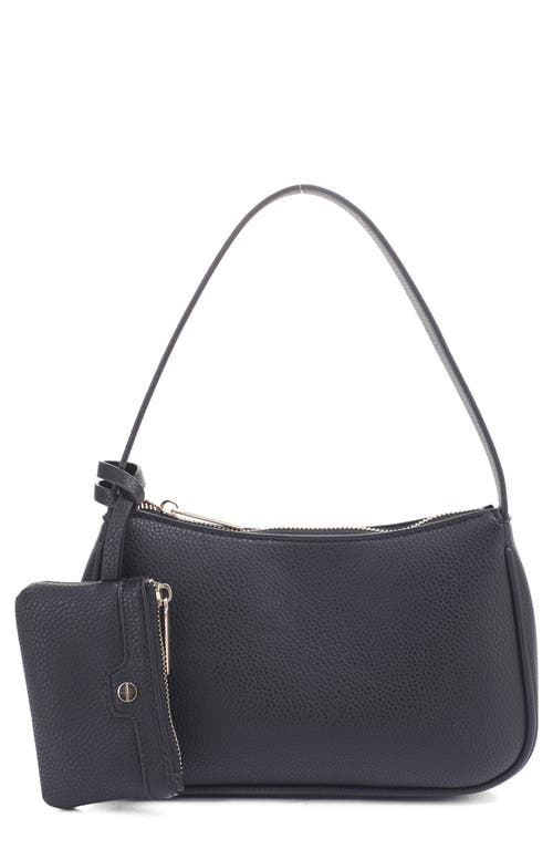 Mali + Lili Mali Recycled Vegan Leather Baguette Shoulder Bag in Black