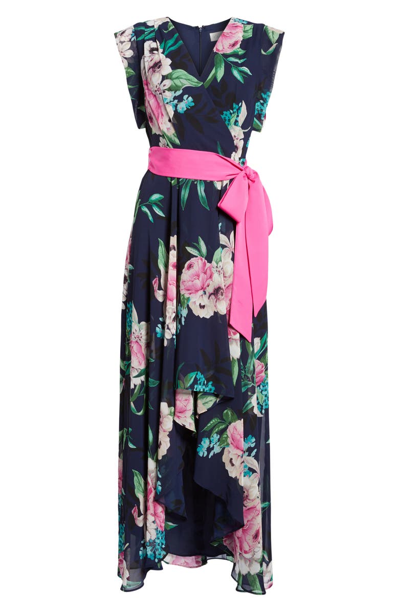 Eliza J Floral Print Chiffon High/Low Dress | Nordstrom