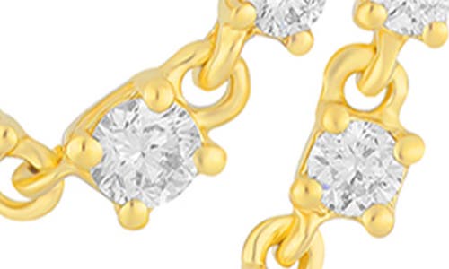 Ef Collection Diamond Chain Double Stud Earrings In Yellow Gold