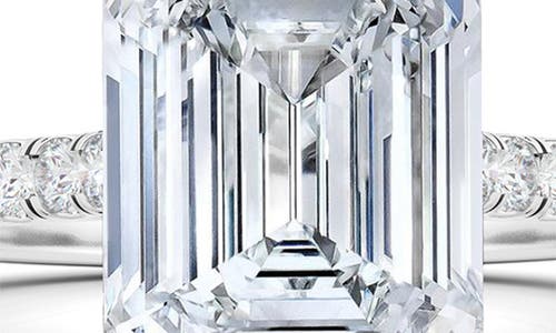 Shop Hautecarat Emerald Cut & Pavé Lab Created Diamond 18k Gold Ring In 18k White Gold