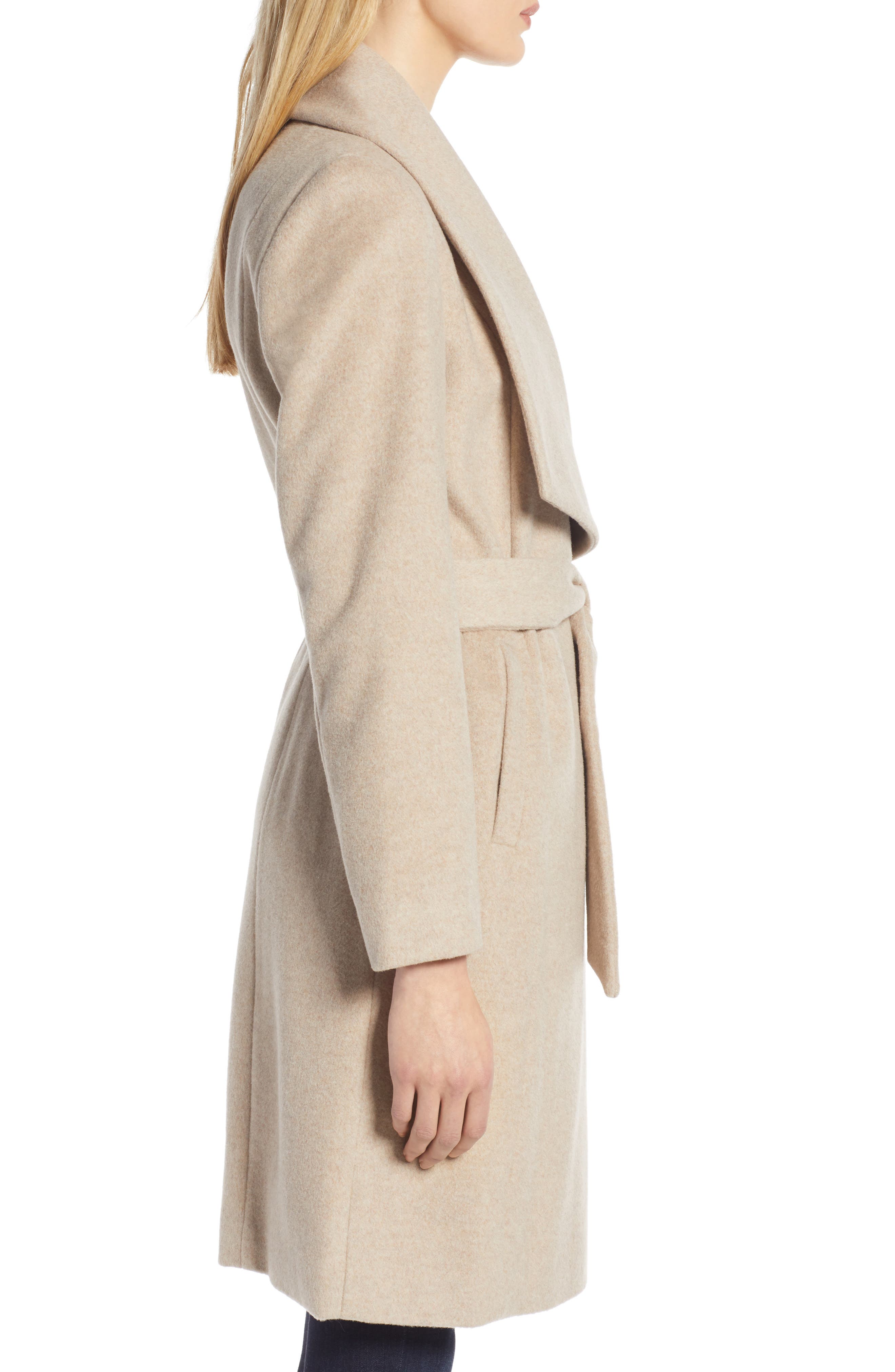 slick wool blend wrap coat cole haan signature