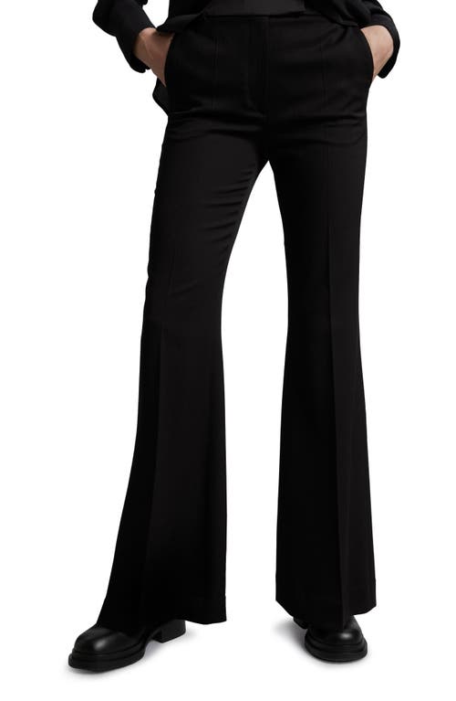 & Other Stories Wide Leg Wool Blend Tuxedo Pants Black at Nordstrom,