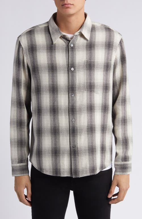 Shop Frame Baja Plaid Cotton Button-up Shirt In Dark Navy