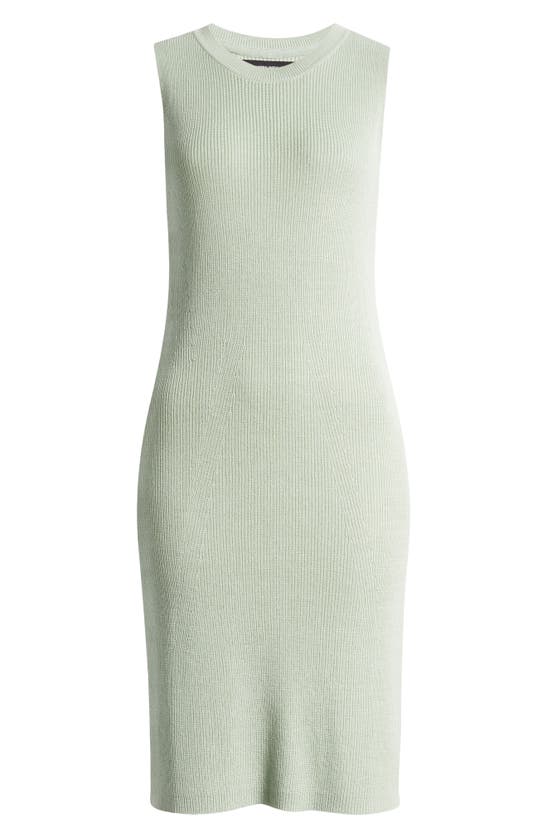 Shop Vero Moda Newlexsun Rib Sleeveless Sweater Dress In Silt Green