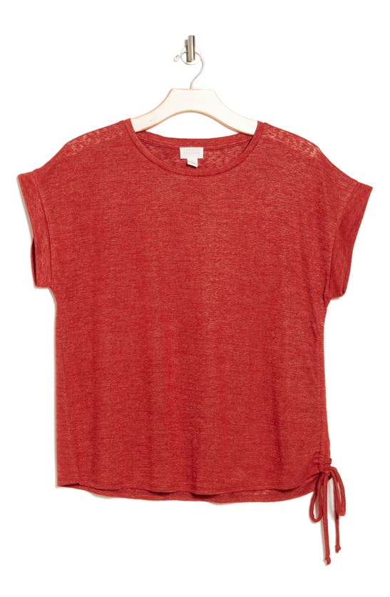 Shop Caslon ® Ruched T-shirt In Red Ochre