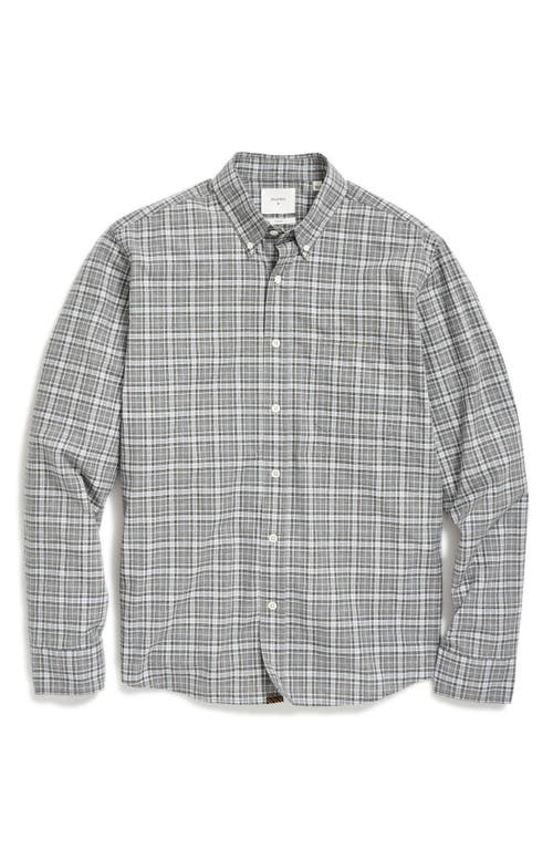 Billy Reid Tuscumbia Melange Plaid Cotton Button-Down Shirt Light Grey at Nordstrom,