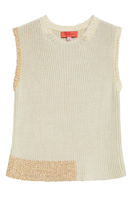 Shop Eckhaus Latta Cinder Cotton Blend Sweater Tank In Straw