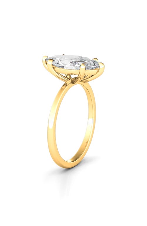 Hautecarat Marquise Cut Lab Created Diamond 18k Gold Ring In 3.00 Ctw 18k Yellow Gold
