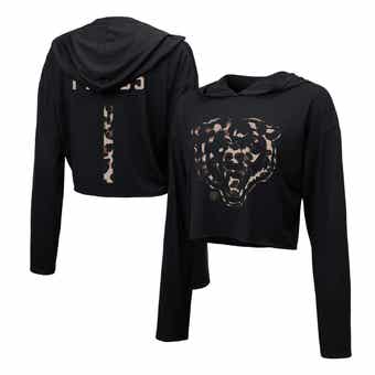 Majestic Threads Women's Majestic Threads Christian McCaffrey Black San  Francisco 49ers Leopard Player Name & Number Long Sleeve Cropped Hoodie