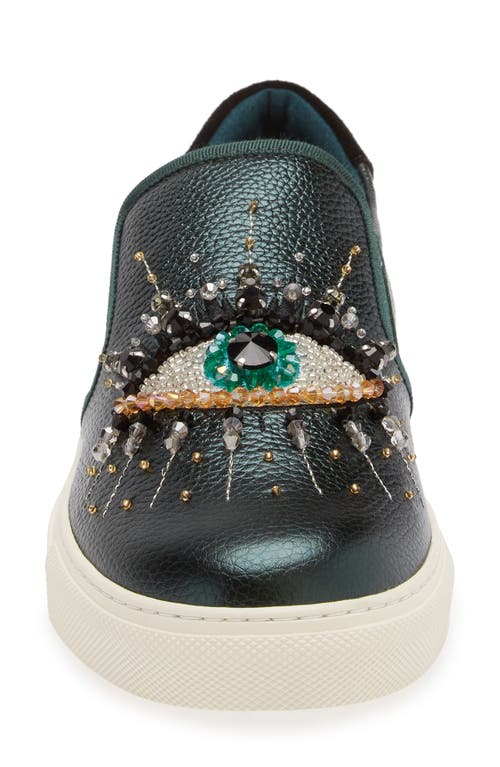 Kurt Geiger London Leah Eye Slip-on Sneaker In Green Multi