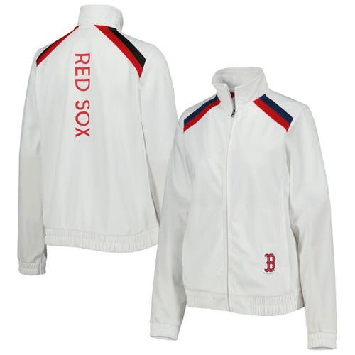 Women's G-III 4Her by Carl Banks White Boston Red Sox Red Flag Full-Zip Track Jacket