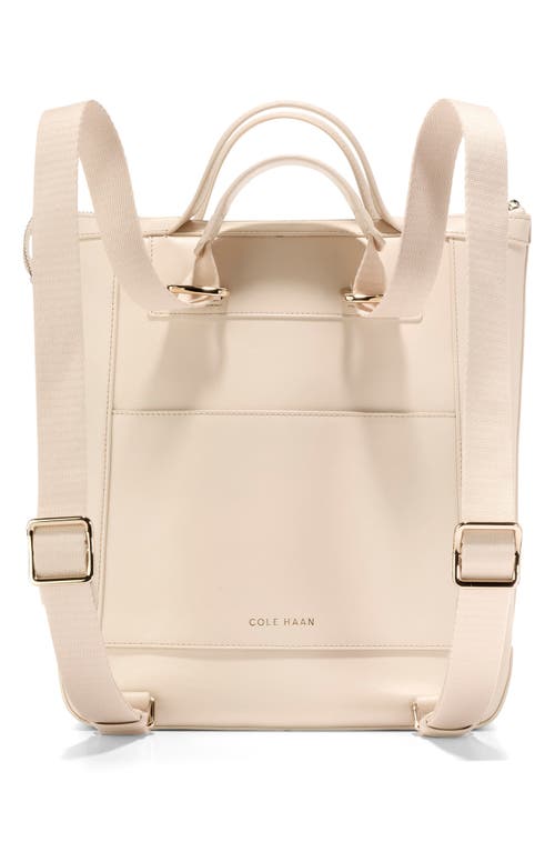 Shop Cole Haan Small Grand Ambition Leather Convertible Backpack In Sand Dollar