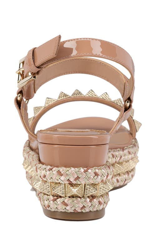 Christian Louboutin Pyraclou Glitter Espadrille Wedge Sandal In Blush/lin Blush