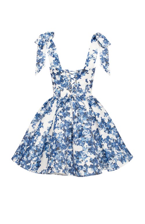 Shop Milla Splendor Floral Mini Dress On Straps In Blue-double