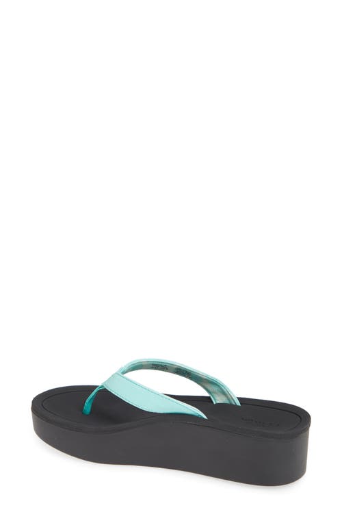 Shop Olukai Pio Lua Platform Flip Flop In Green Aqua/black