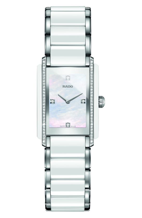 Rado Integral Mother Of Pearl & Diamond Bracelet Watch, 22.7mm