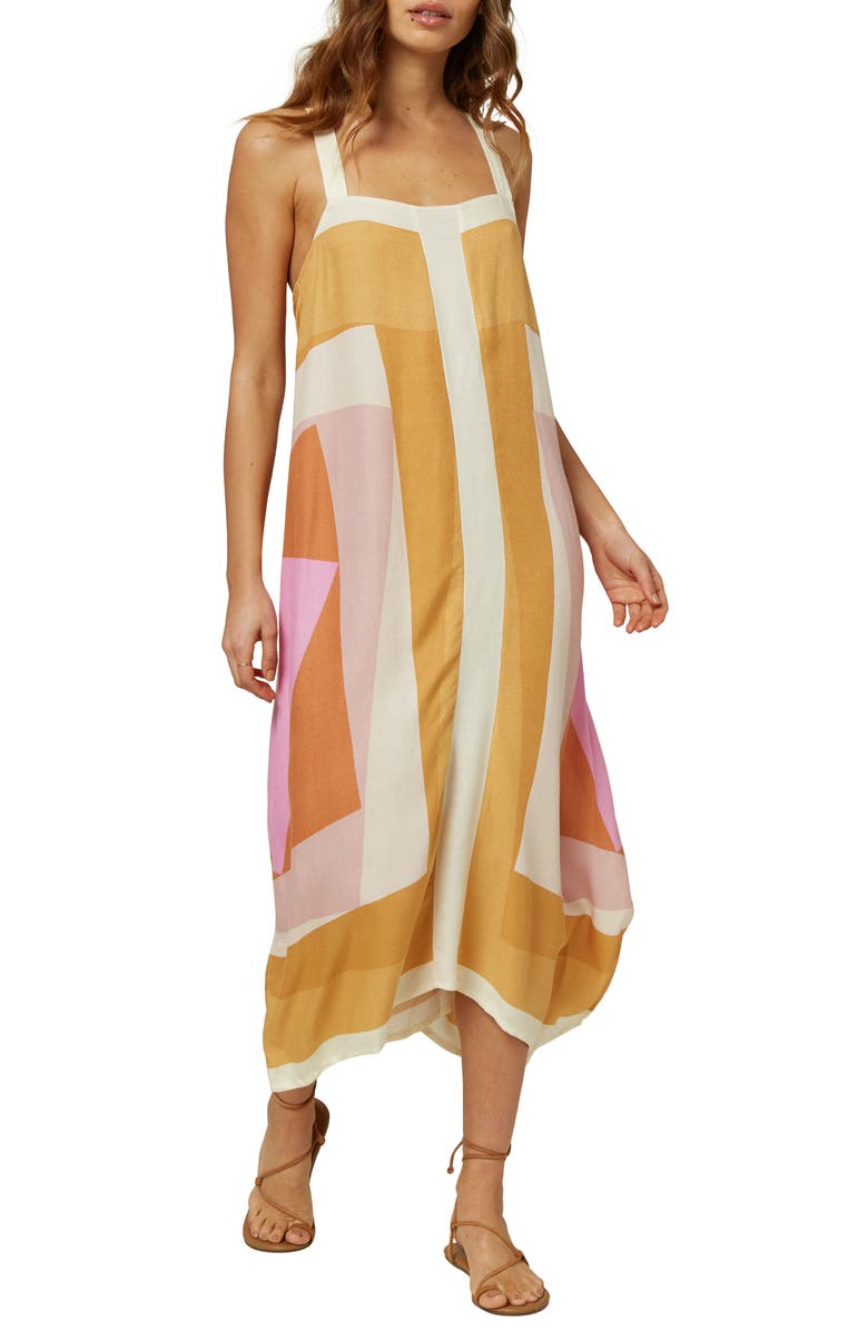 Miranda White Multi Geometric Print Midi Dress Miranda White Multi Geometric Print Midi Dress
