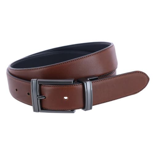 Shop Trafalgar Maverick 32mm Reversible Leather Dress Belt In Black To Brown