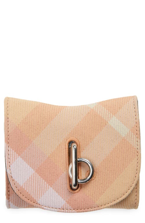 burberry Rocking Horse Check Compact Wallet in Peach at Nordstrom